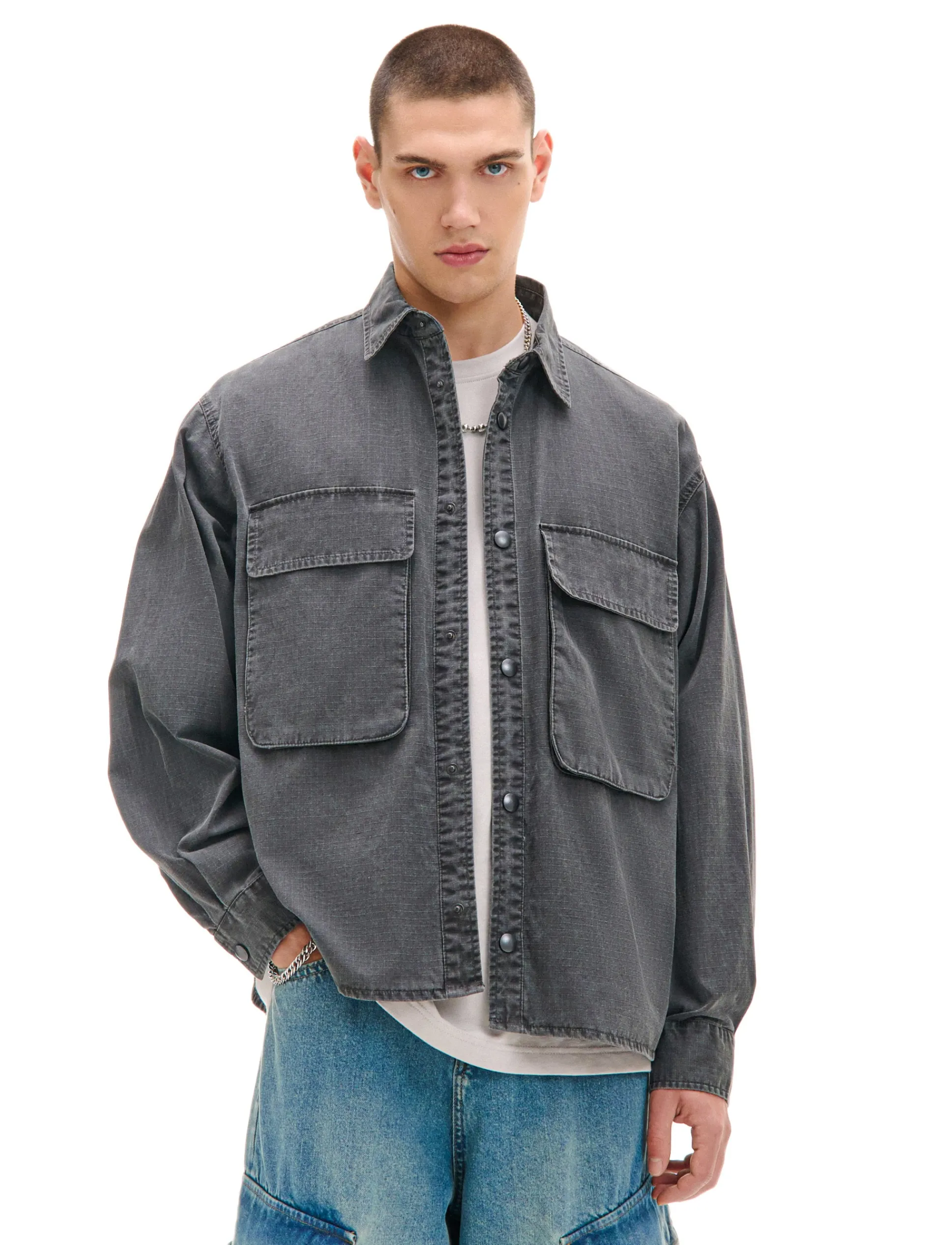 Cropp Koszule*Gładka koszula z efektem sprania