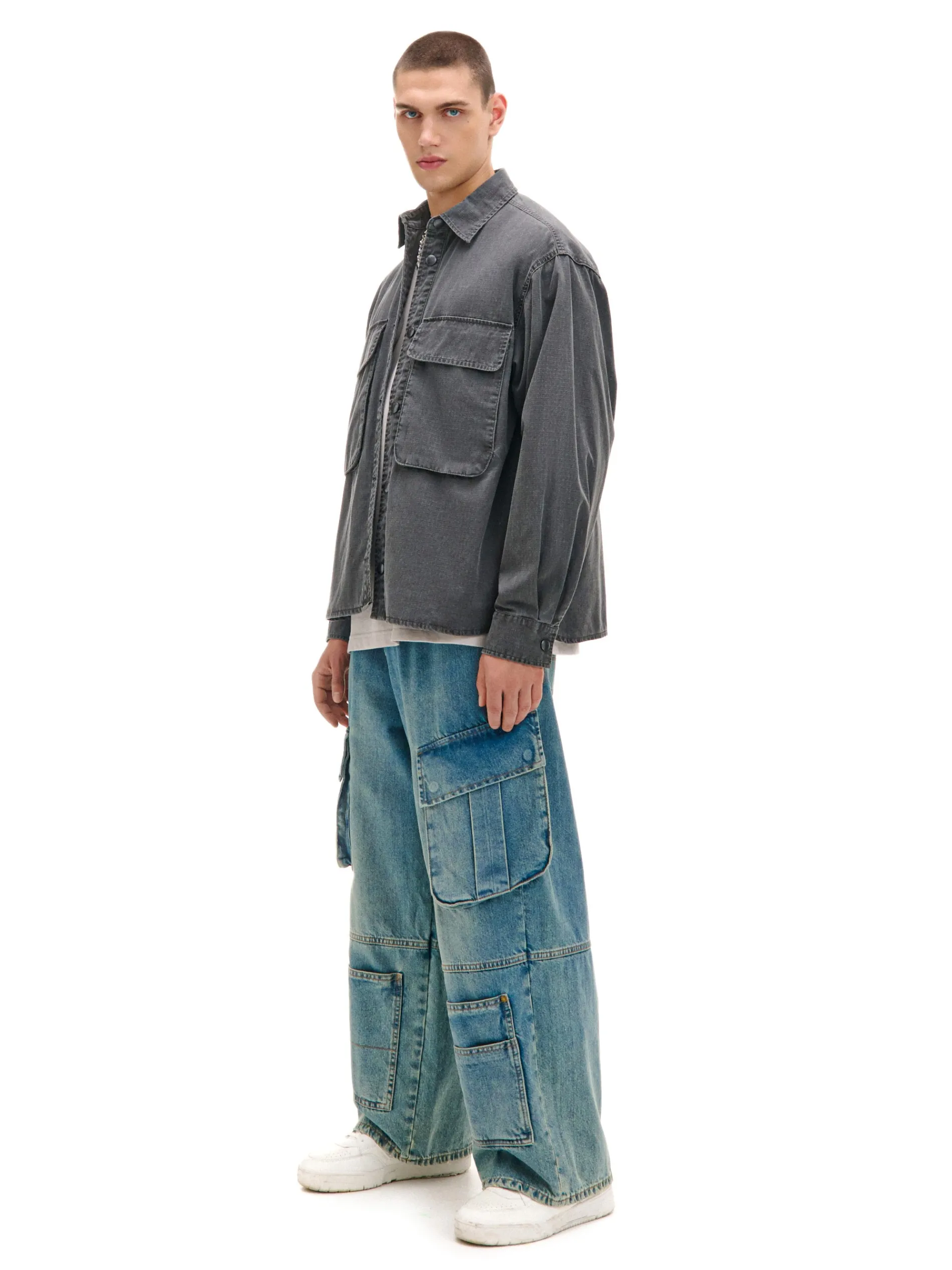 Cropp Koszule*Gładka koszula z efektem sprania