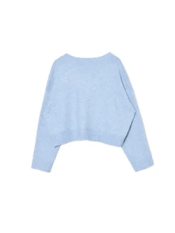 Cropp Swetry*Gładki jasnoniebieski sweter