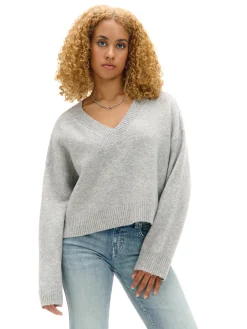 Cropp Swetry*Gładki jasnoszary sweter