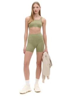 Cropp Koszulki, Topy*Gładki oliwkowy top