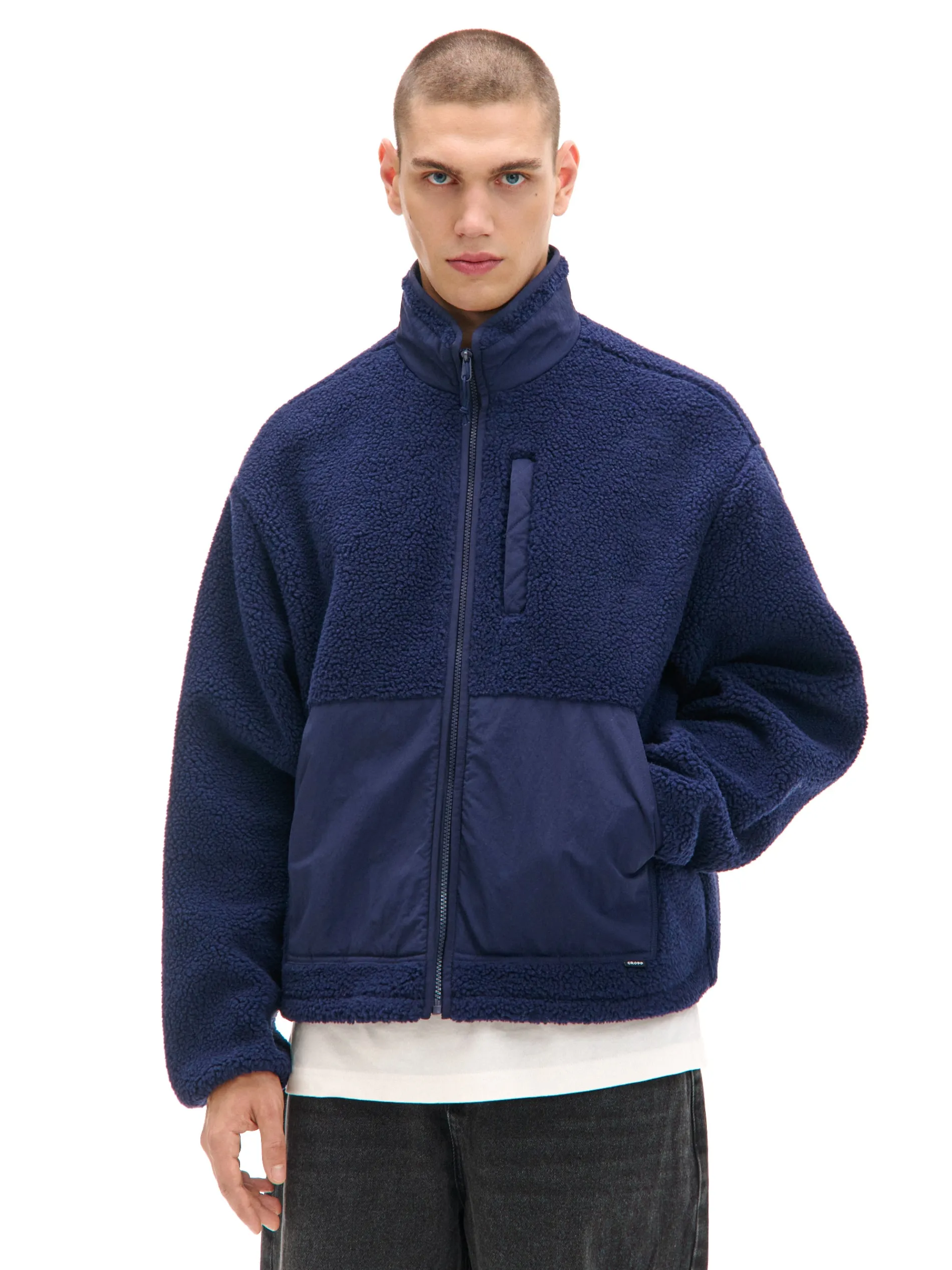 Cropp Bluzy*Granatowa bluza sherpa