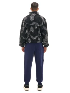 Cropp Spodnie*Granatowe dresowe joggery z nadrukiem na nogawce