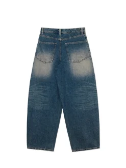 Cropp Jeansy*Granatowe jeansy skater z efektem sprania