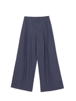 Cropp Spodnie*Granatowe spodnie tailoring w paski