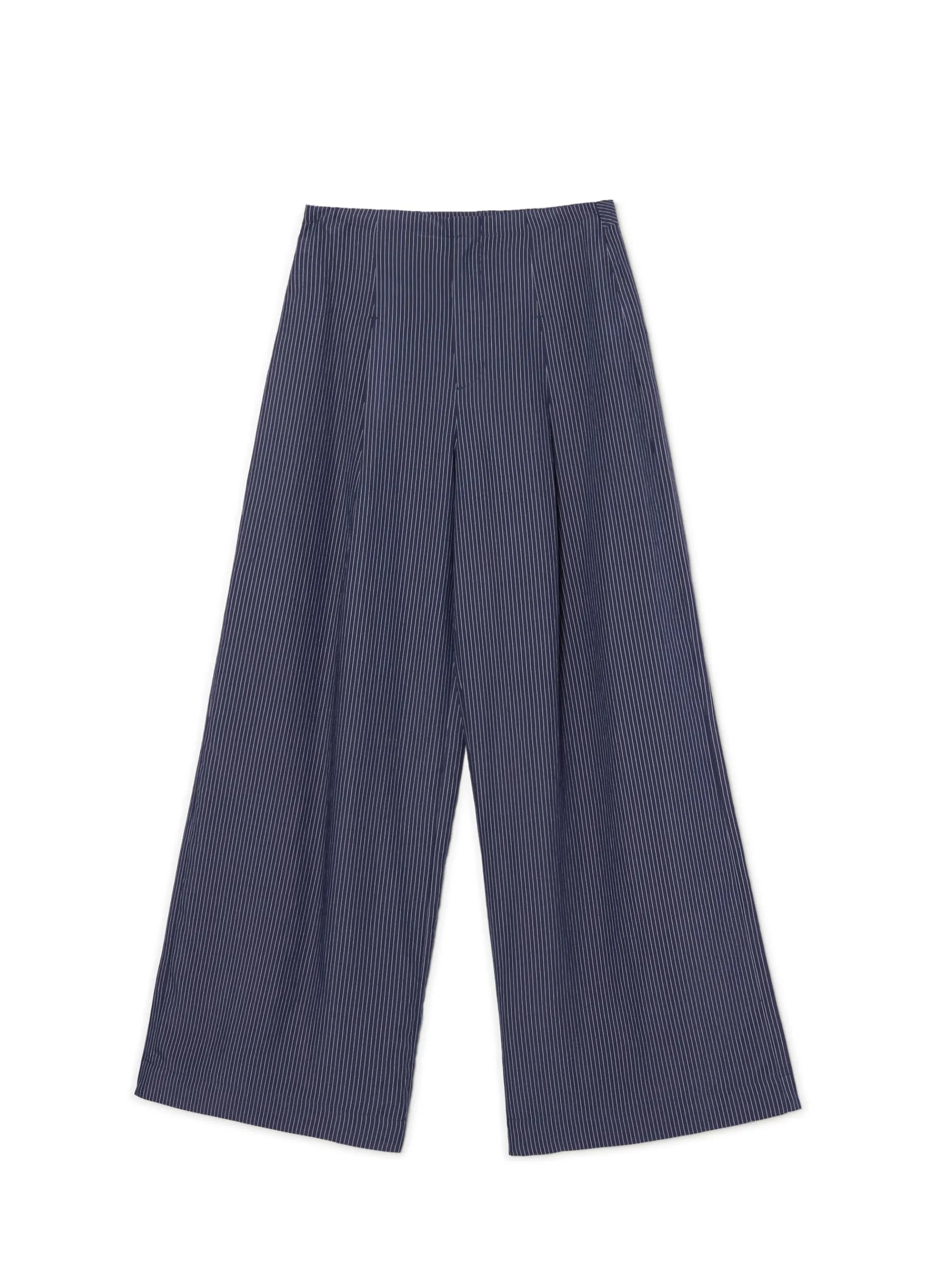 Cropp Spodnie*Granatowe spodnie tailoring w paski