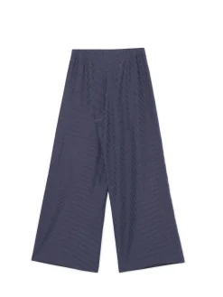 Cropp Spodnie*Granatowe spodnie tailoring w paski