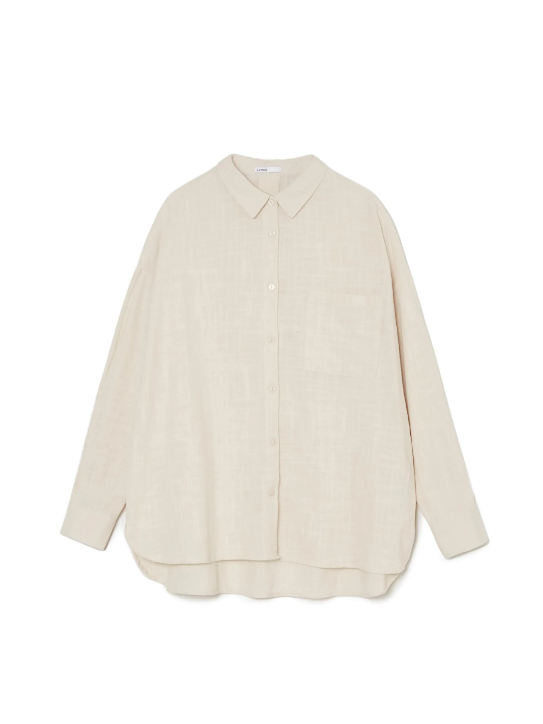Cropp Koszule, Bluzki*Jasna koszula oversize z rustykalną strukturą