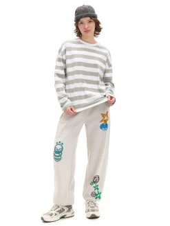 Cropp Spodnie|Sety*Jasne dresowe joggery z nadrukiem