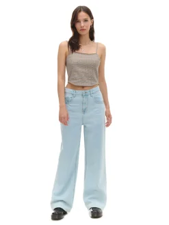 Cropp Jeansy*Jasne jeansy wide leg PETITE