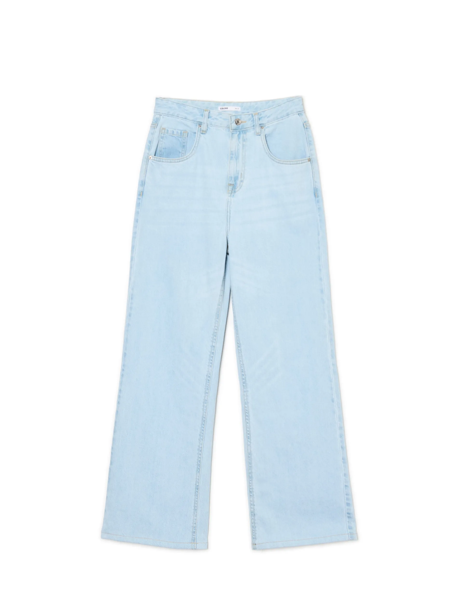 Cropp Jeansy*Jasne jeansy wide leg PETITE