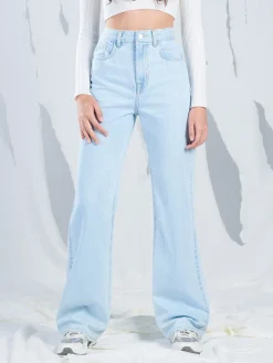 Cropp Jeansy*Jasne jeansy wide leg TALL