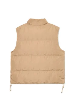 Cropp Kurtki, Płaszcze*Jasnobrązowa pikowana kamizelka z regulacją