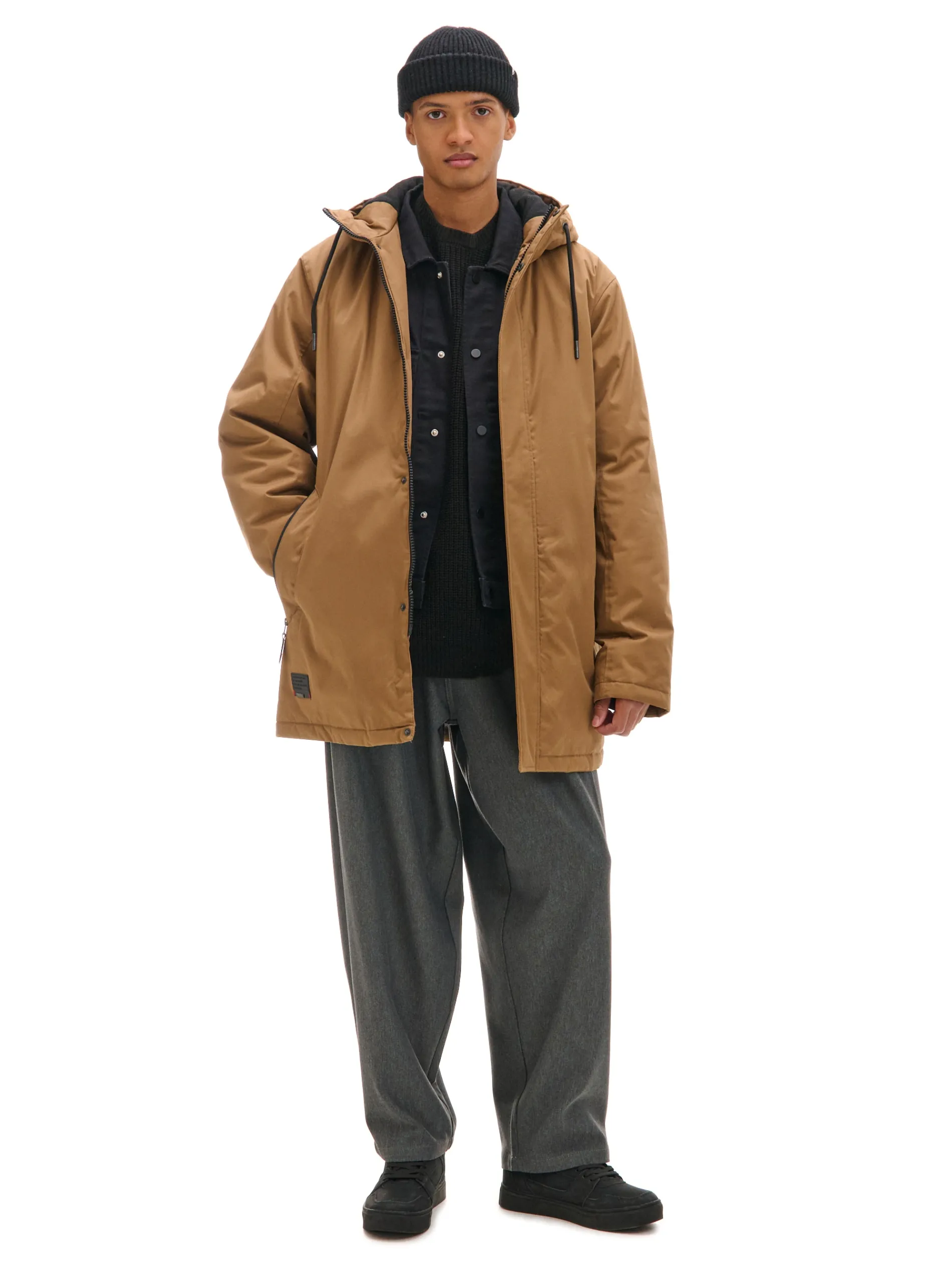 Cropp Kurtki Zimowe|Kurtki, Płaszcze*Jasno płaszcz z kapturem