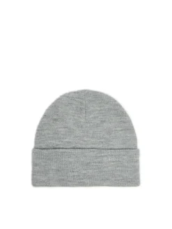 Cropp Czapki|Basic*Jasnoszara czapka beanie z naszywką