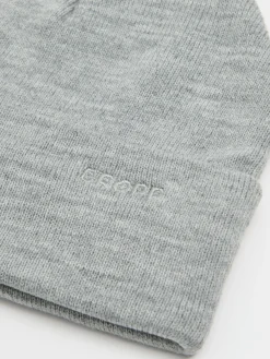 Cropp Czapki|Basic*Jasnoszara czapka beanie z naszywką