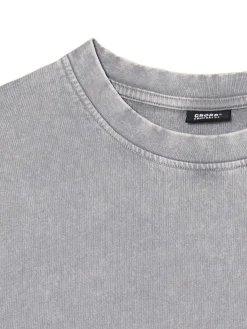 Cropp Koszulki*Jasnoszara koszulka z surowym wykończeniem