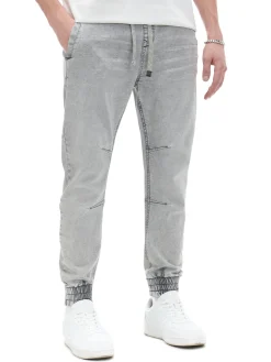 Cropp Jeansy*Jasnoszare jeansowe joggery chino
