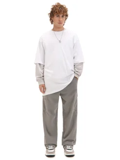 Cropp Spodnie*Jasnoszare spodnie jogger loose