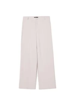 Cropp Spodnie*Jasnoszare spodnie z wysokim stanem