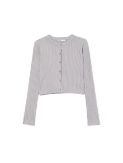 Cropp Swetry*Jasnoszary kardigan z guzikami