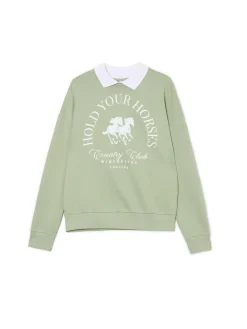 Cropp Bluzy*Jasnozielona bluza z kołnierzykiem