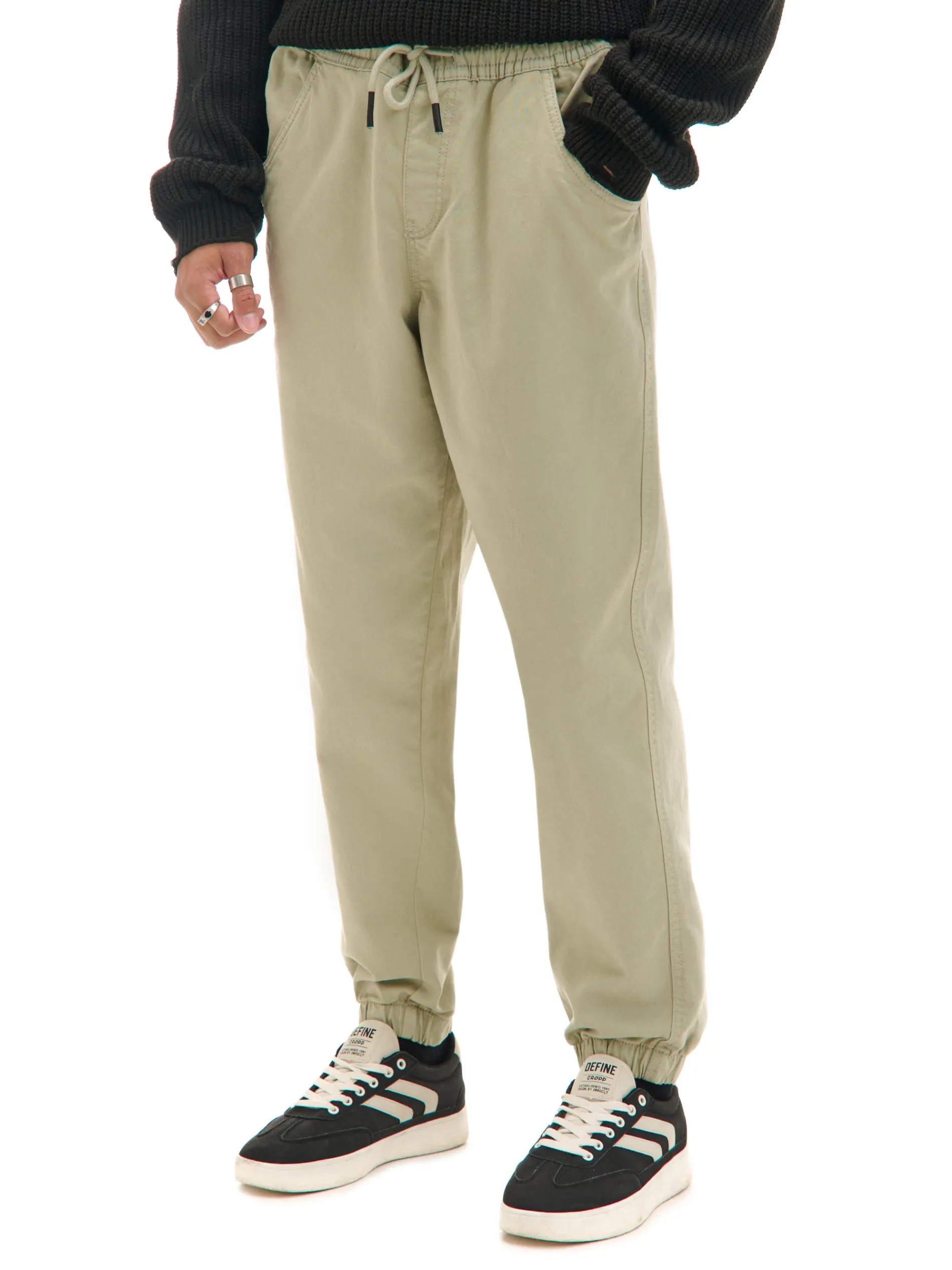 Cropp Spodnie*Jasnozielone dresowe joggery loose