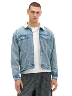 Cropp Kurtki, Płaszcze|Denim*Jeansowa kurtka sherpa