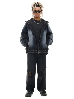 Cropp Kurtki, Płaszcze|Denim*Jeansowa kurtka z efektem przetarcia