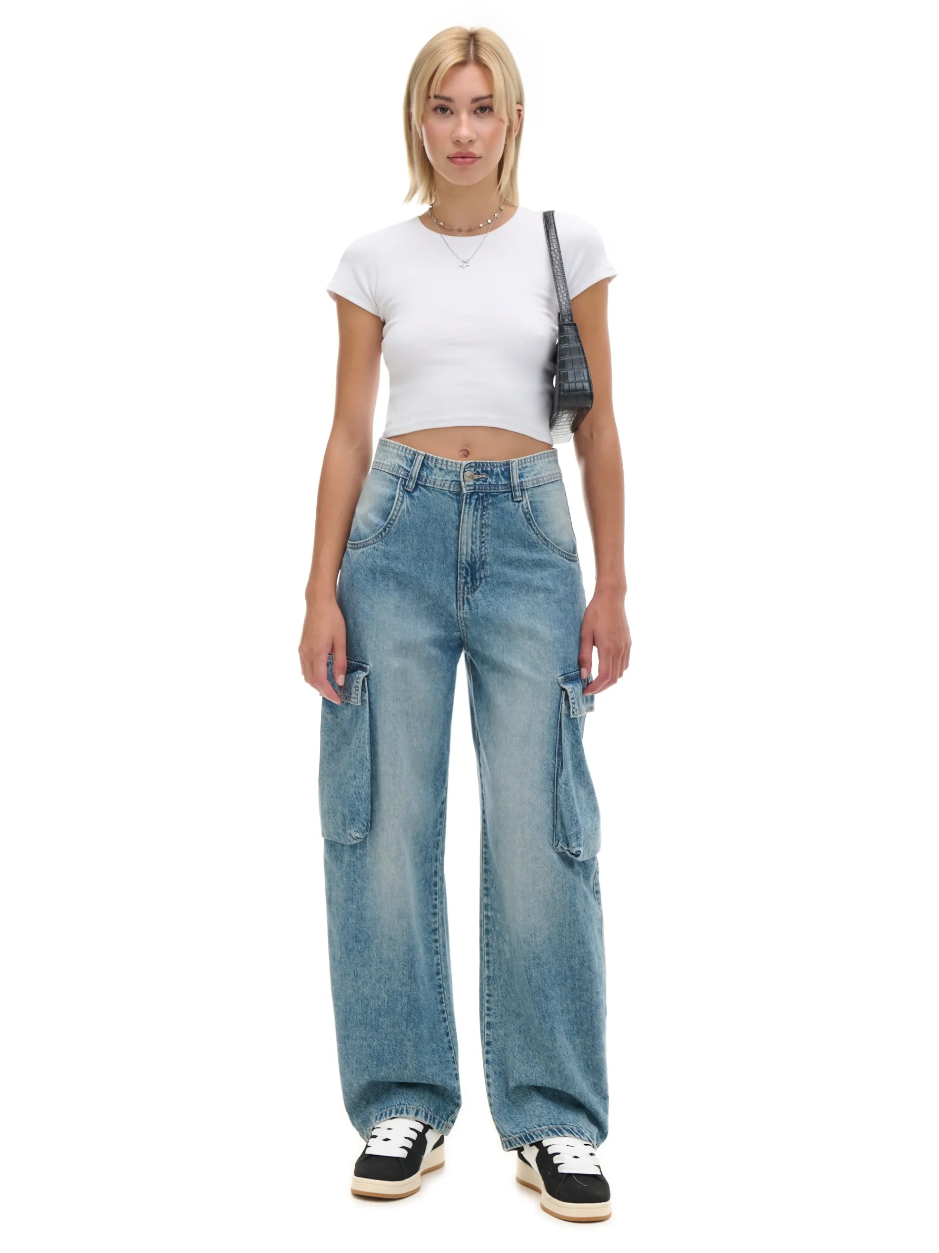 Cropp Jeansy*Jeansy skater z efektem sprania