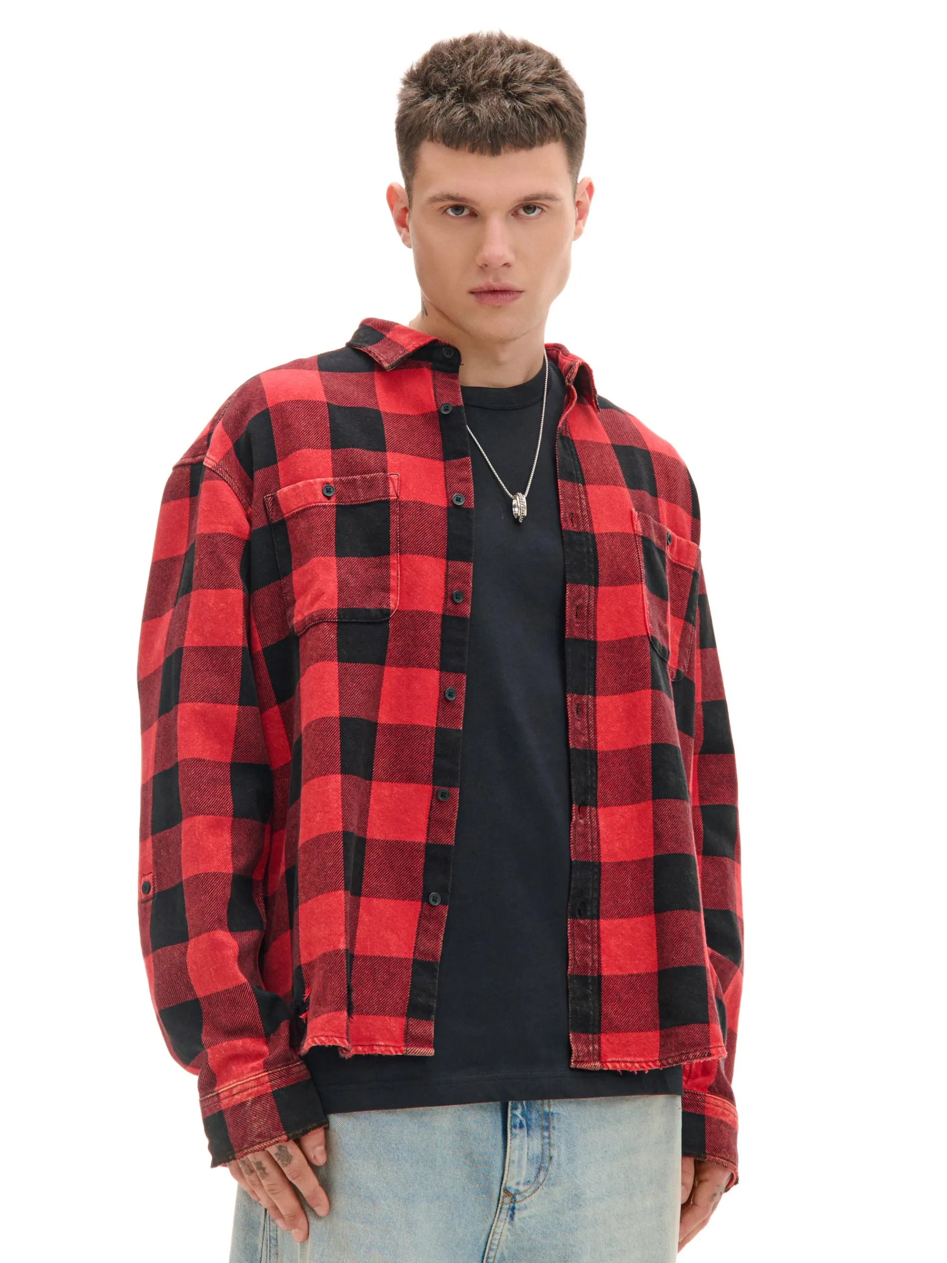 Cropp Koszule*Koszula w kratę z postrzępieniami