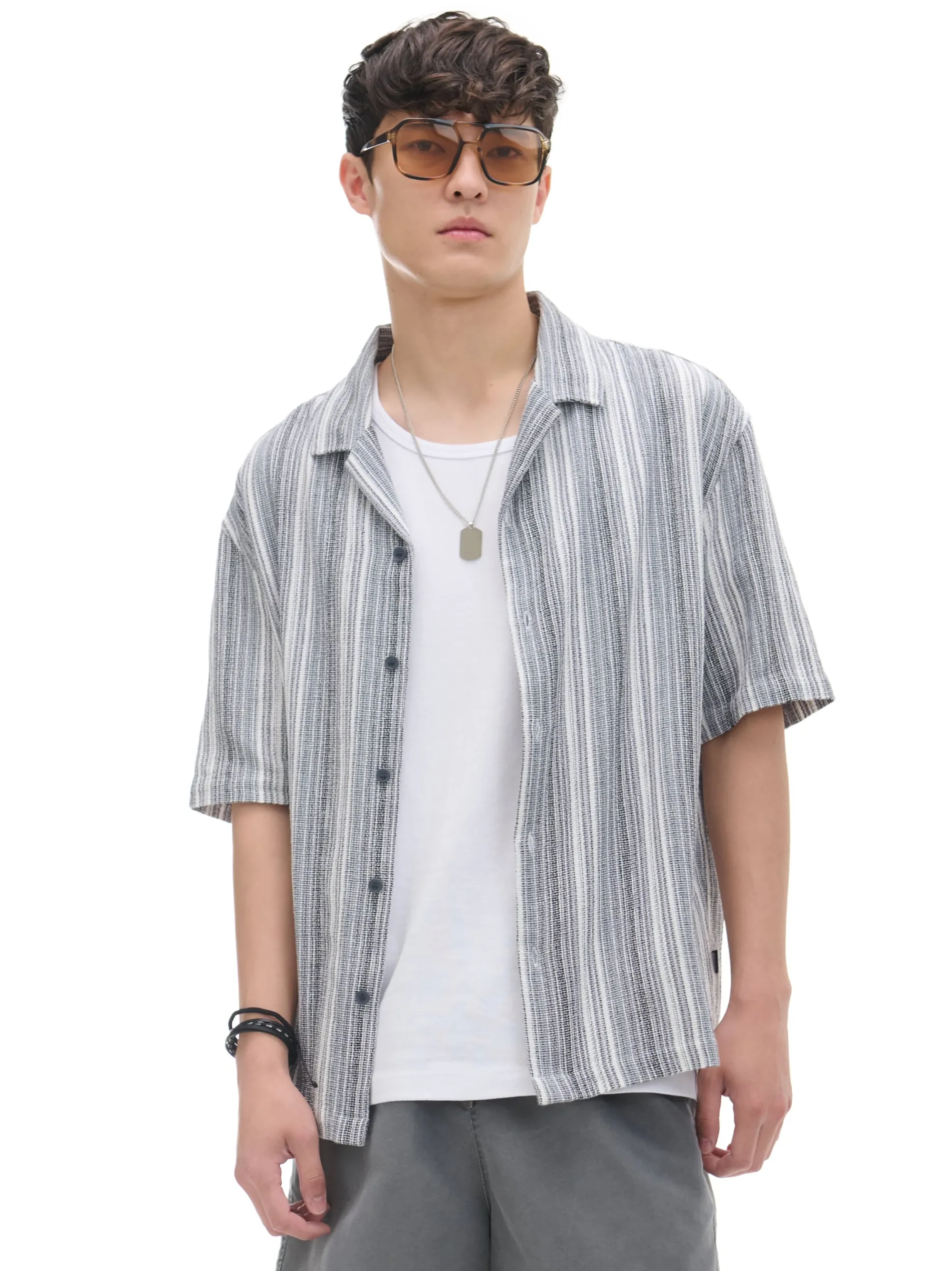 Cropp Koszule*Koszula z krótkim rękawem w paski