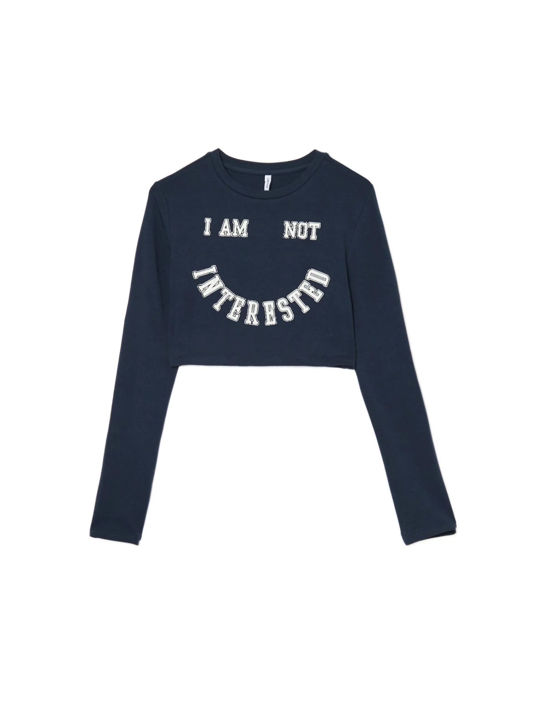 Cropp Koszulki, Topy*Koszulka longsleeve z uśmiechniętym nadrukiem