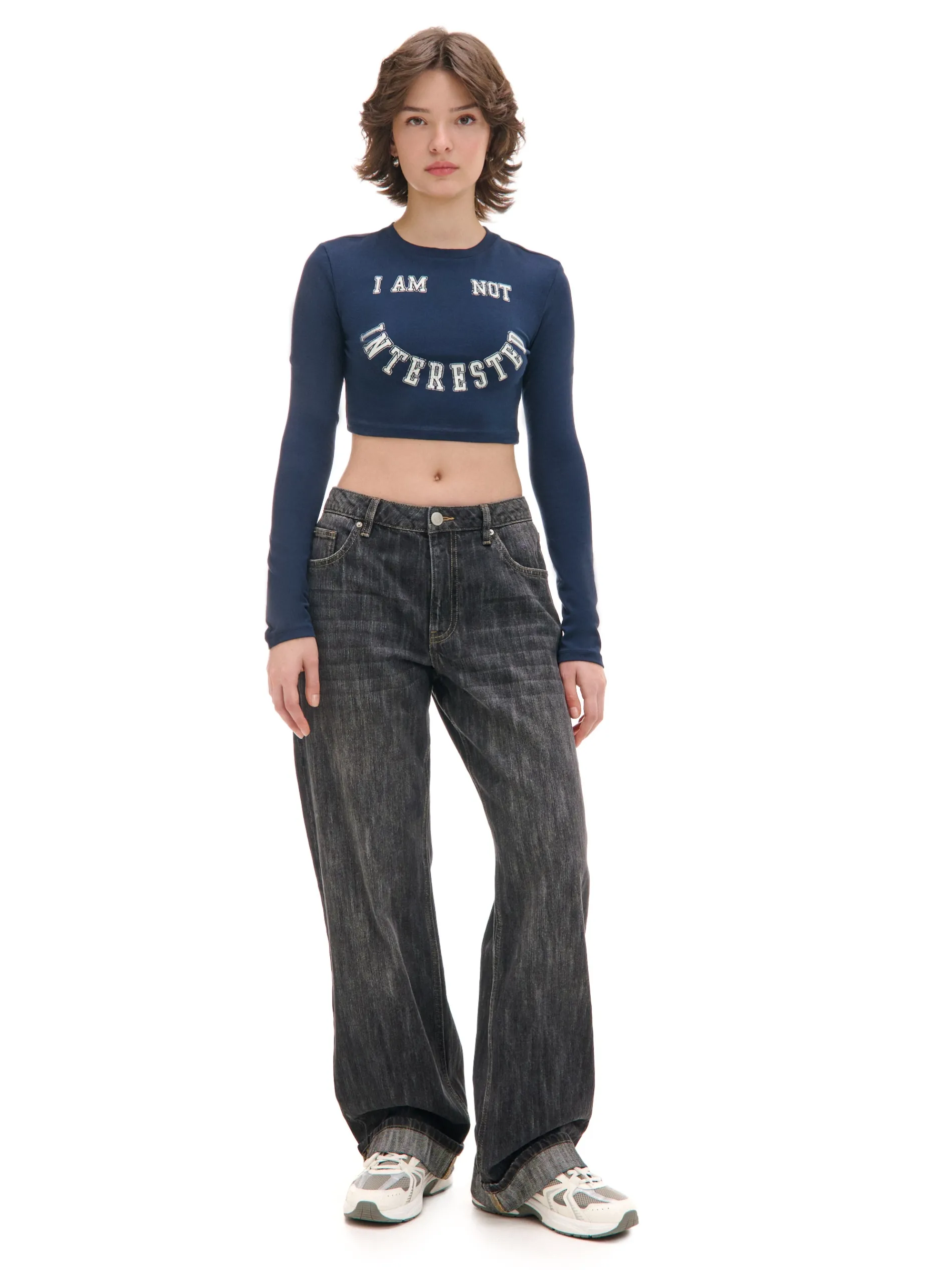 Cropp Koszulki, Topy*Koszulka longsleeve z uśmiechniętym nadrukiem