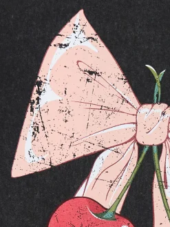 Cropp Koszulki, Topy*Koszulka oversize z motywem wiśni