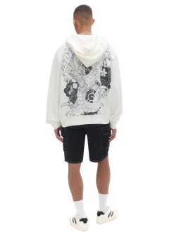 Cropp Bluzy*Kremowa bluza z motywem smoka