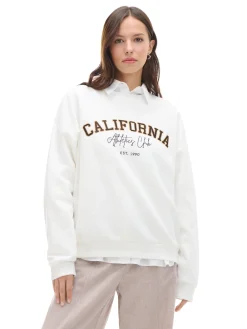 Cropp Bluzy*Kremowa bluza z naszywkami