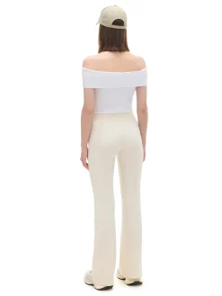 Cropp Spodnie*Kremowe dresy typu flare