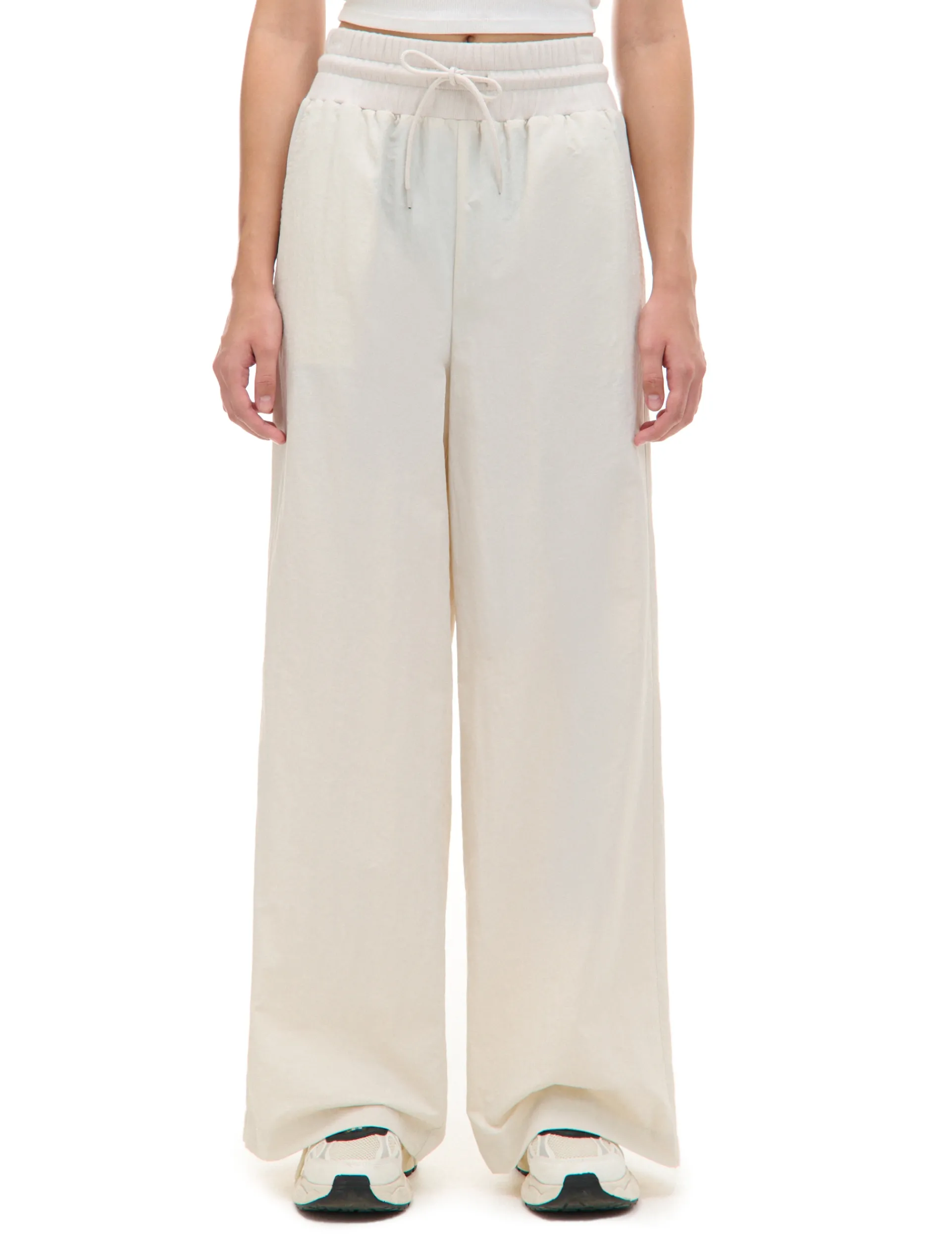 Cropp Spodnie|Sety*Kremowe spodnie baggy z wysokim stanem