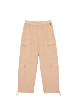 Cropp Spodnie*Kremowe spodnie cargo o luźnym kroju