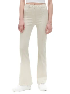 Cropp Spodnie*Kremowe spodnie flare