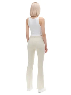 Cropp Spodnie*Kremowe spodnie flare