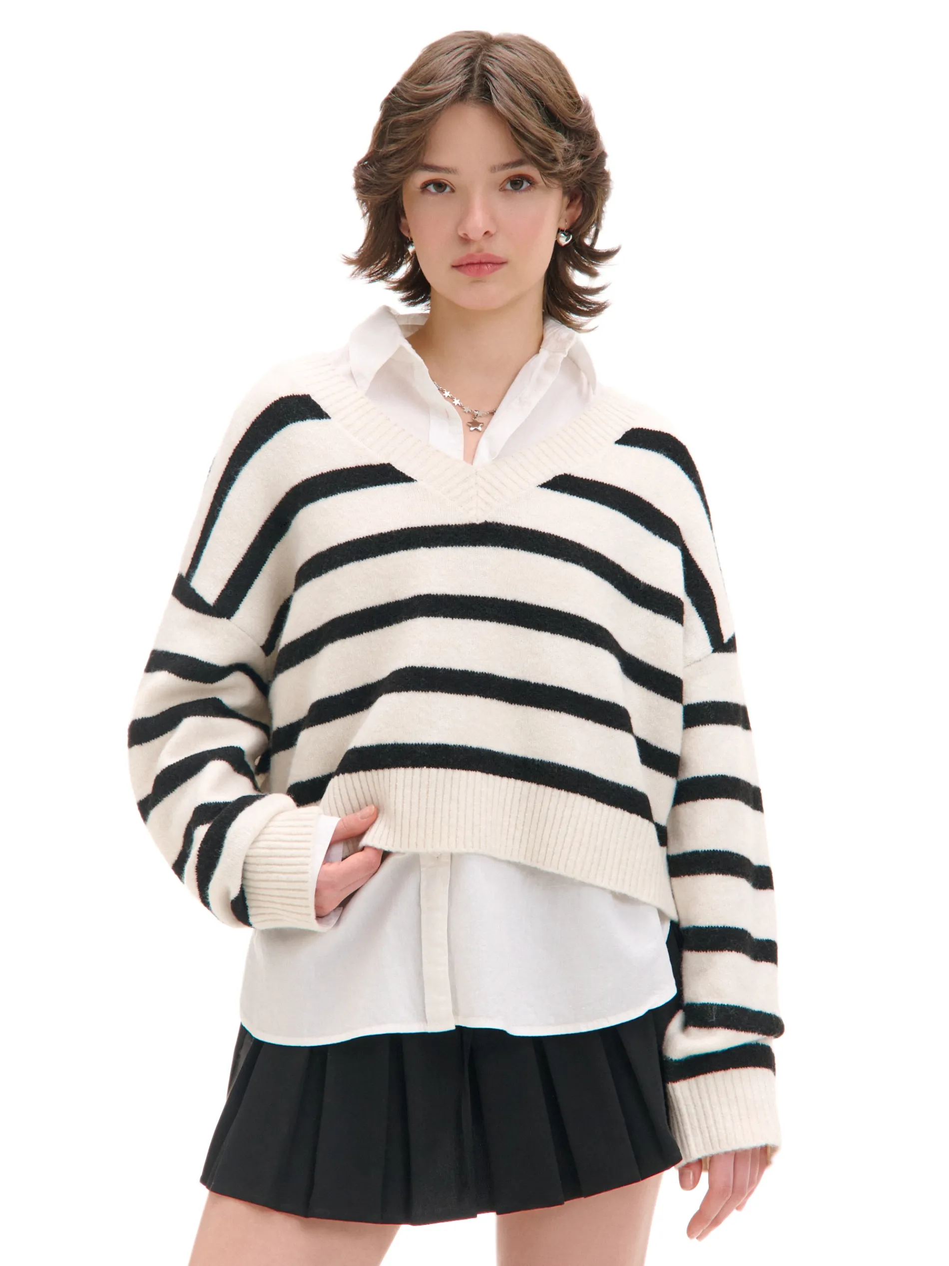 Cropp Swetry*sweter w czarne paski