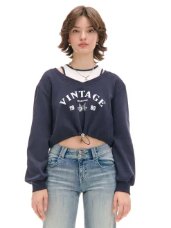 Cropp Bluzy|Sety*Krótka bluza z topem i nadrukiem