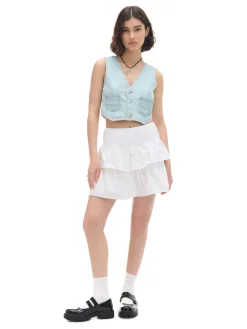 Cropp Kurtki, Płaszcze|Sety*Krótka jeansowa kamizelka