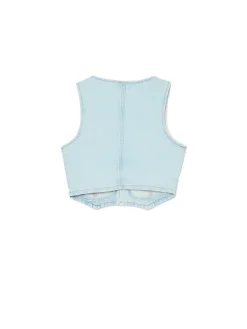 Cropp Kurtki, Płaszcze|Sety*Krótka jeansowa kamizelka