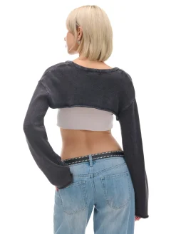 Cropp Swetry*Krótki sweter z agrafkami