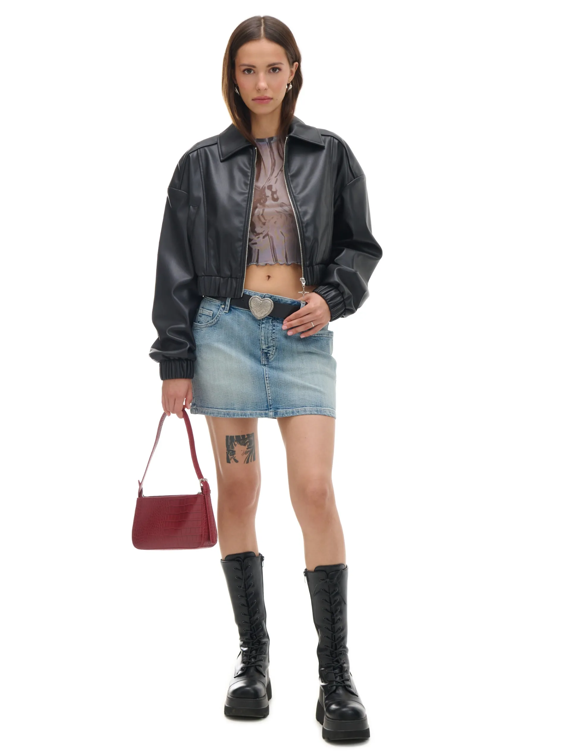 Cropp Kurtki, Płaszcze*Kurtka bomber z imitacji skóry