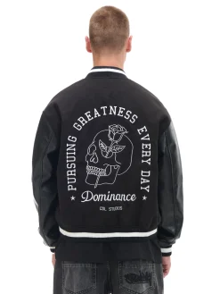 Cropp Kurtki, Płaszcze*Kurtka bomberka ze skórzanymi rękawami