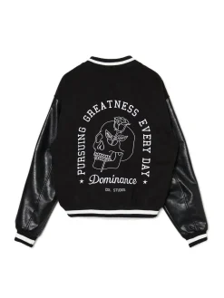 Cropp Kurtki, Płaszcze*Kurtka bomberka ze skórzanymi rękawami